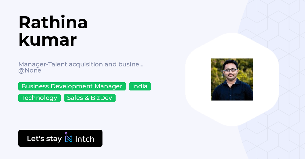 Rathina kumar - Manager-Talent acquisition and business development ...