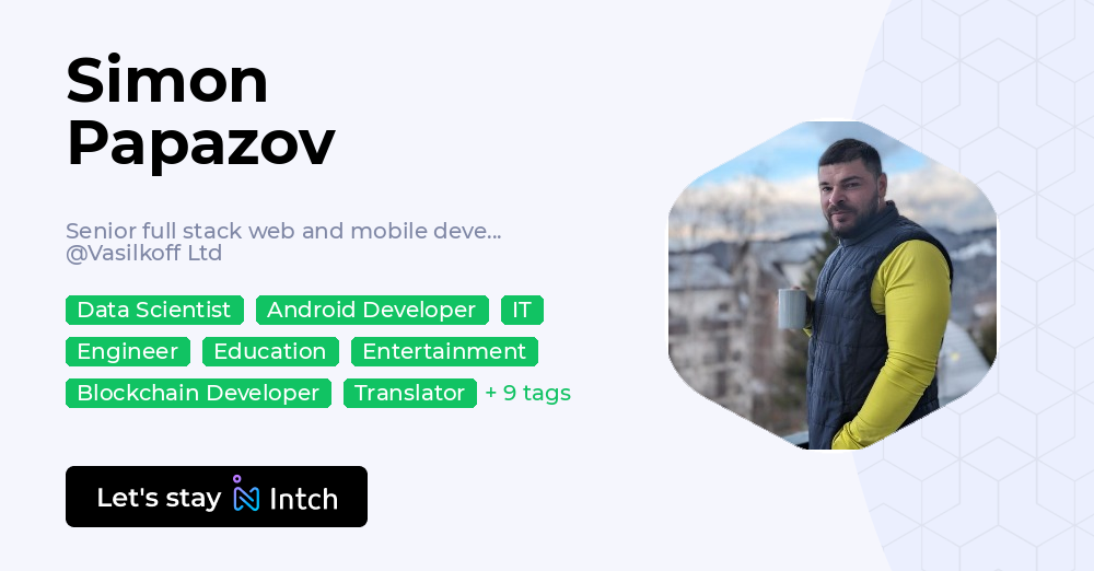 Simon Papazov - Senior full stack web and mobile developer, Vasilkoff ...