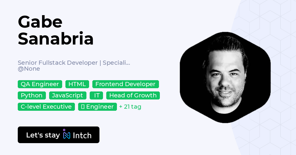 Gabe Sanabria - Senior Fullstack Developer | Specialist in React, Node ...