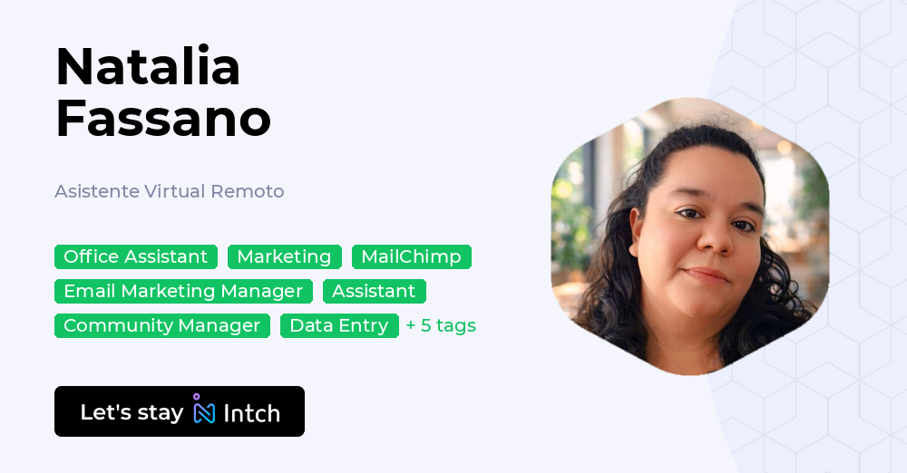 Natalia Fassano - Asistente Virtual Remoto, | Intch
