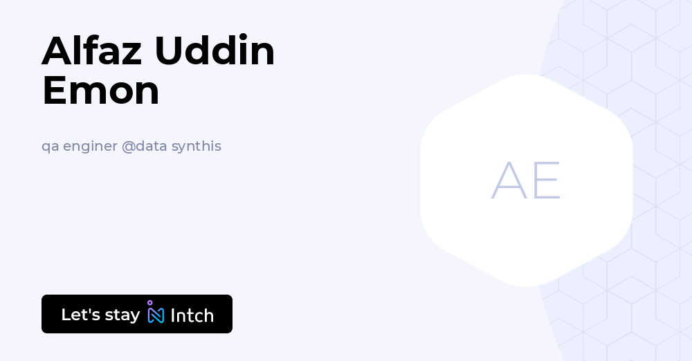 Opsme Alfaz Uddin Emon - qa enginer, data synthis | Intch
