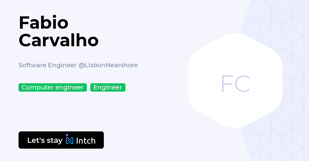 Fabio Carvalho - Software Engineer, LisbonNearshore | Intch
