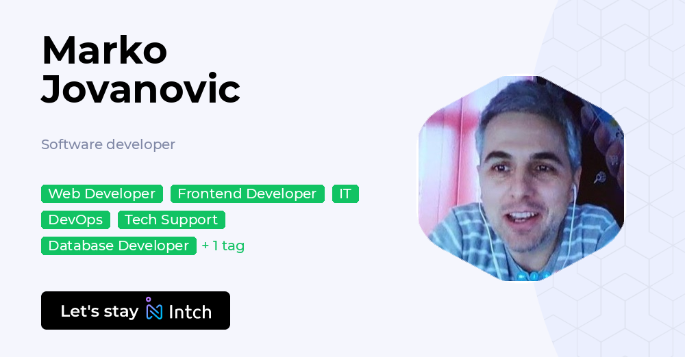 Marko Jovanovic - Software developer, | Intch
