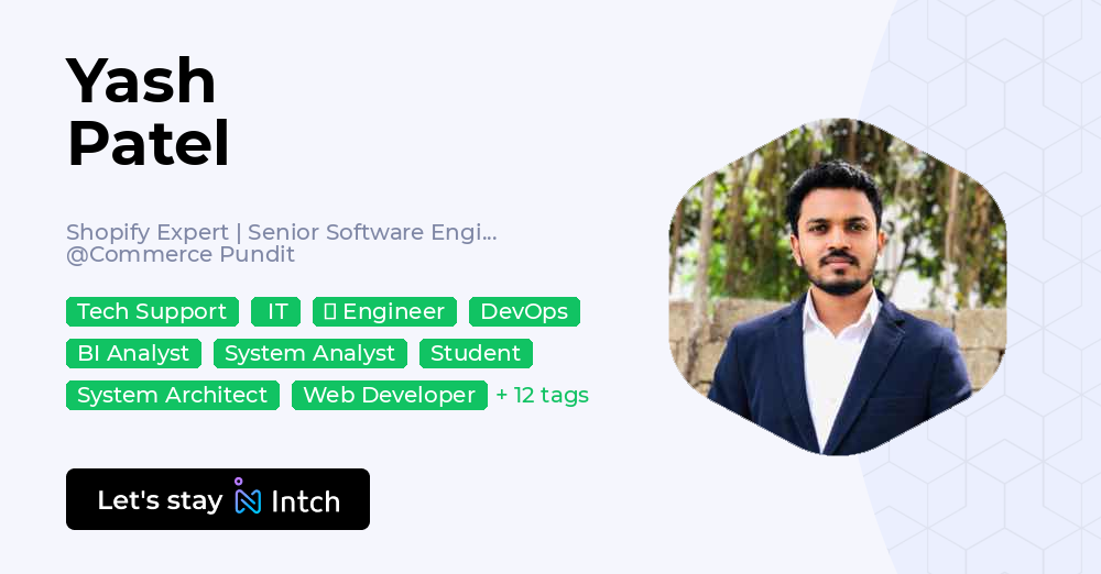 Yash Patel - Shopify Expert | Senior Software Engineer at Commerce ...