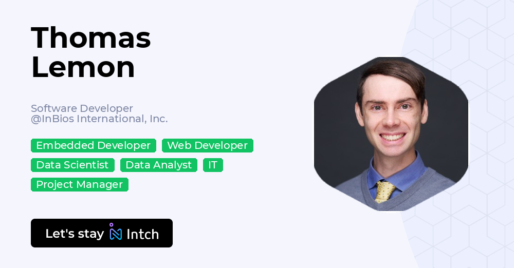 Lemon Software Developer Thomas Lemon - Software Developer, InBios International, Inc. | Intch