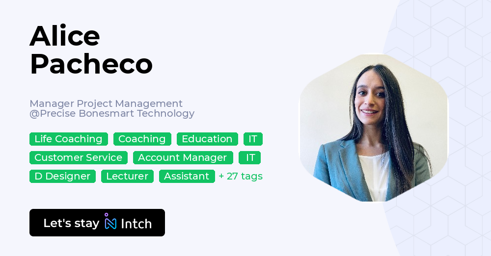 Alice Pacheco - Manager Project Management, Precise Bonesmart ...