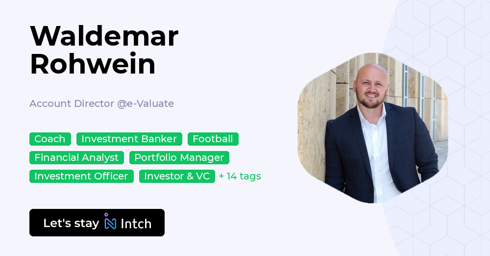 Waldemar Rohwein Account Director, eValuate Intch