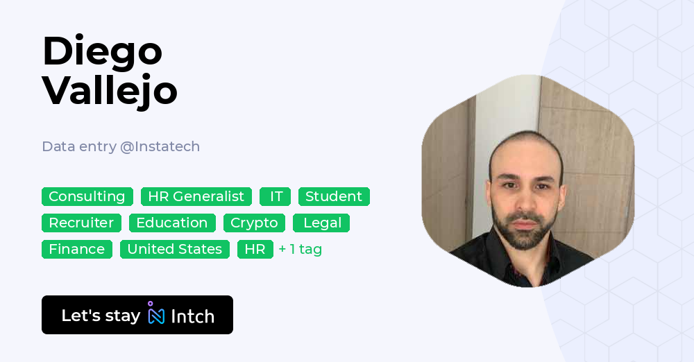 Diego Vallejo - Data entry, Instatech | Intch