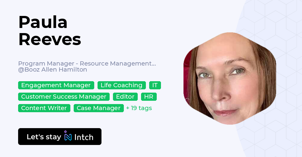 Paula Reeves - Program Manager - Resource Management Lead, Booz Allen ...