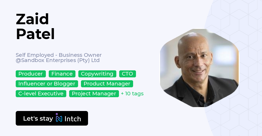 zaid rasuly - director of business development - walid... Zaid Patel - Self Employed - Business Owner, Sandbox Enterprises (Pty ...