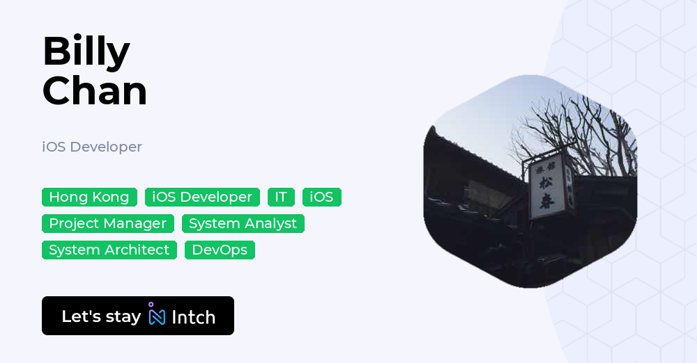 Billy Chan - iOS Developer, | Intch