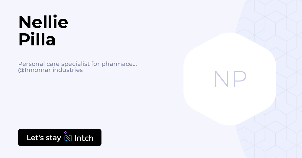 Nellie Pilla - Personal care specialist for pharmaceuticals, Innomar ...