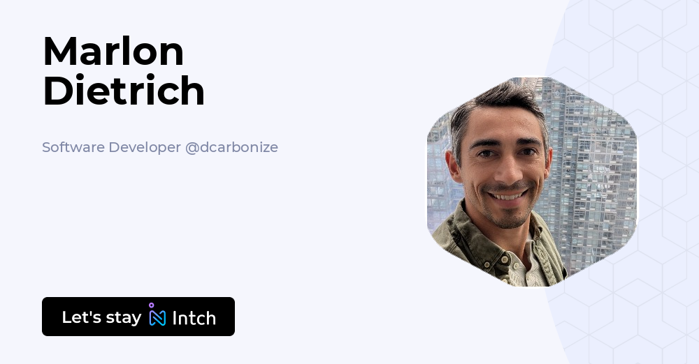 Marlon Dietrich - Software Developer, dcarbonize | Intch