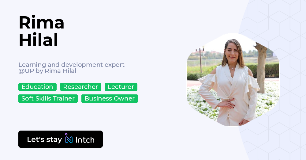 Rima Hilal - Learning and development expert, UP by Rima Hilal | Intch