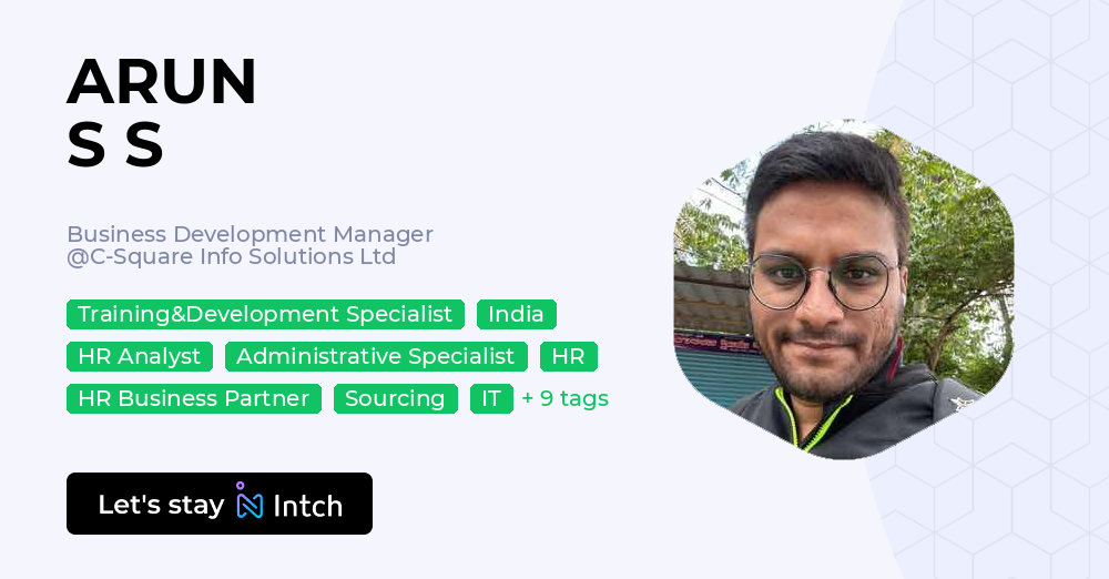 ARUN S S - Business Development Manager, C-Square Info Solutions Ltd ...