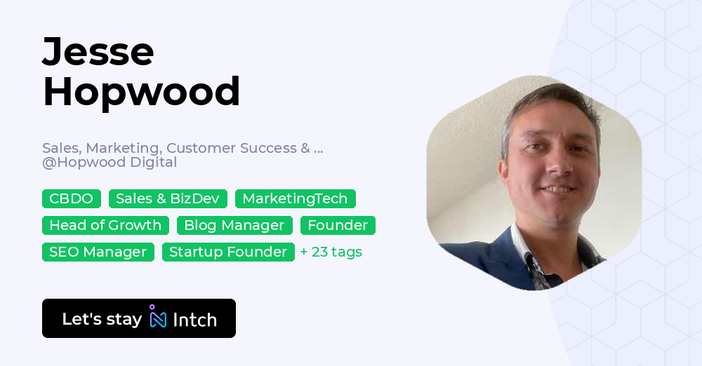 Jesse Hopwood - Sales, Marketing, Customer Success & B2B Growth Manager ...