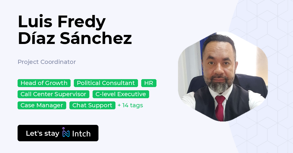 Luis Fredy Díaz Sánchez - Project Coordinator, | Intch