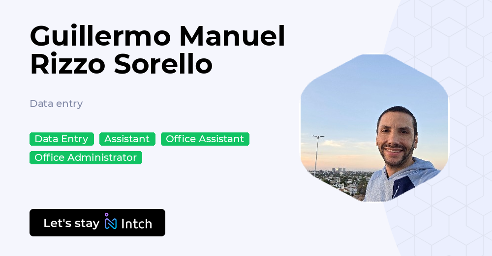 Guillermo Manuel Rizzo Sorello - Data entry, | Intch
