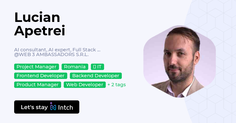 Lucian Apetrei - AI consultant, AI expert, Full Stack Engineer ...
