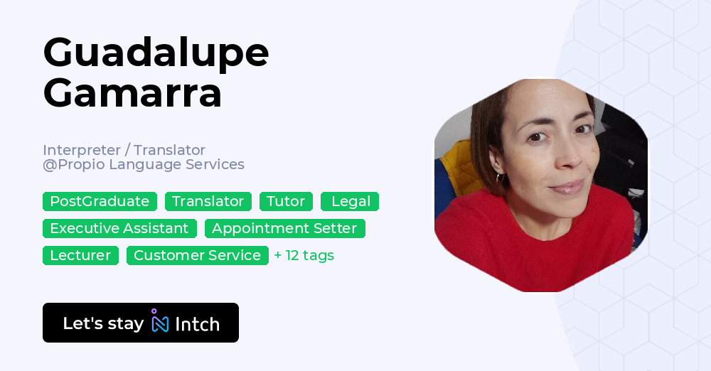 Propio Translator Guadalupe Gamarra - Interpreter / Translator, Propio Language Services ...