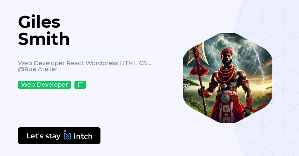 Giles Smith - Web Developer React Wordpress HTML CSS Javascript, Rue ...