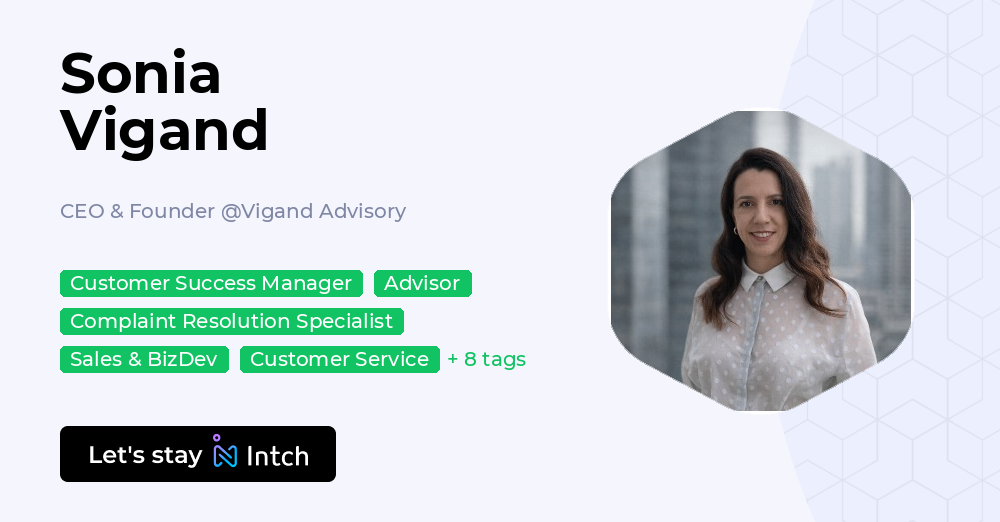 Sonia Vigand - CEO & Founder, Vigand Advisory | Intch
