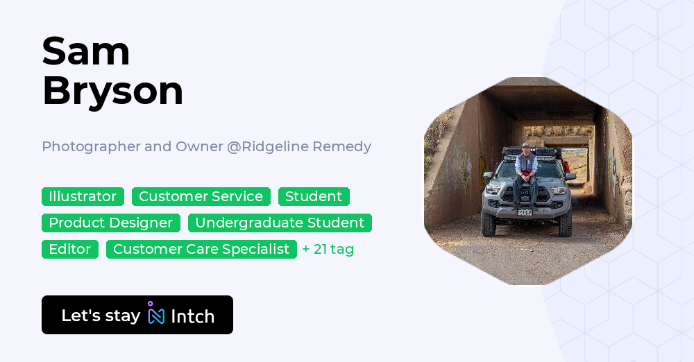 Sam Bryson - Photographer and Owner, Ridgeline Remedy | Intch