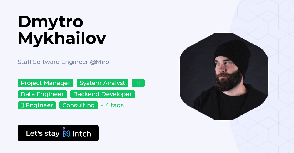 Dmytro Mykhailov - Staff Software Engineer, Miro | Intch