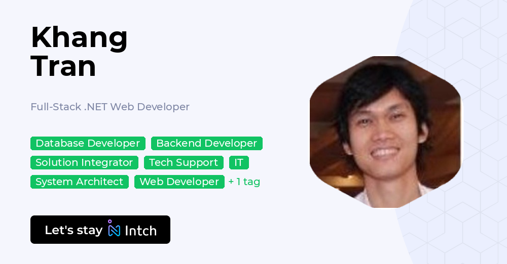 Khang Tran - Full-Stack .NET Web Developer, | Intch