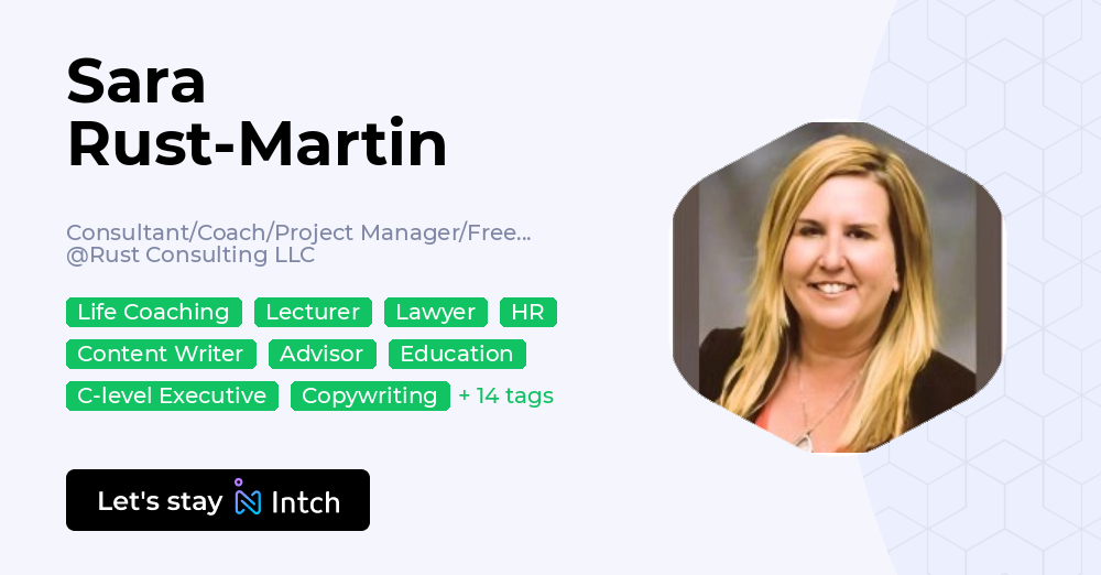 Sara Rust Sara Rust-Martin - Consultant/Coach/Project Manager/Freelancer, Rust ...