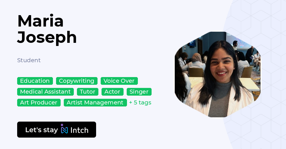 Maria Joseph Developer Maria Joseph - Student, | Intch