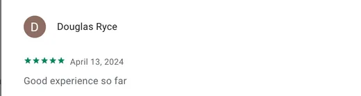 Google Play review by Douglas Ryce reporting a good experience with Intch so far.