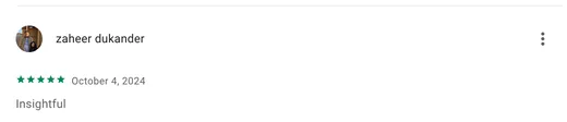 Google Play review by zaheer dukander describing Intch as insightful.